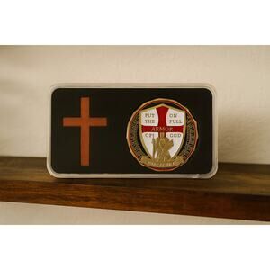 Armor of God Christian Challenge Coin Handmade Capsule Display | SAME DAY SHIP